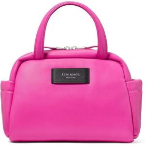 kate spade new york womens Puffed Smooth Leather Satchel(Vivid Snapdragon)