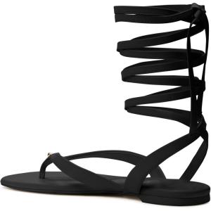 kate spade new york womens Spade Flower Gladiator Sandals(Black)