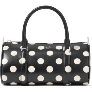 kate spade new york womens Spade Icon Fine Grain Leather Small Barrel Bag(Polka Dot Black Multi)